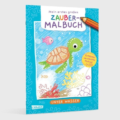 Buchcover und Innenansicht für das Buch: Ausmalbilder für Kita-Kinder: Mein erstes großes Zauber-Malbuch: Unter Wasser