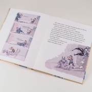 Buchcover und Innenansicht für das Buch: Familjen Knyckertz och snutjakten