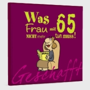 Buchcover und Innenansicht für das Buch: Geschafft! Was Frau mit 65 nicht mehr tun muss!