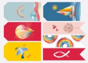 Buchcover und Innenansicht für das Buch: Meine bunte Erstkommunion