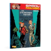 Buchcover und Innenansicht für das Buch: Spirou und Fantasio Spezial. Die steinernen Riesen