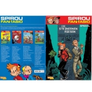 Buchcover und Innenansicht für das Buch: Spirou und Fantasio Spezial. Die steinernen Riesen