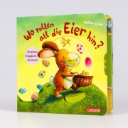 Buchcover und Innenansicht für das Buch: Wo rollen all die Eier hin?