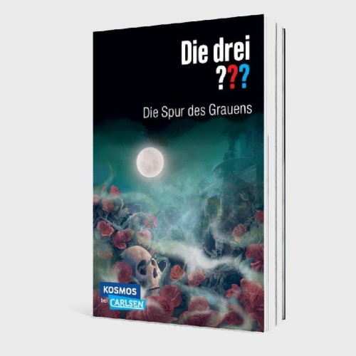 Buchcover und Innenansicht für das Buch: Die drei ???: Die Spur des Grauens. Dreifachband (Enthält die Bände: Im Haus des Henkers, Die Villa der Toten, Die flüsternden Puppen)