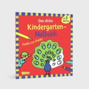 Buchcover und Innenansicht für das Buch: Ausmalbilder für Kita-Kinder: Das dicke Kindergarten-Malbuch: Punkt-zu-Punkt