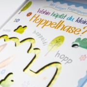 Buchcover und Innenansicht für das Buch: Wohin hüpfst du, kleiner Hoppelhase?