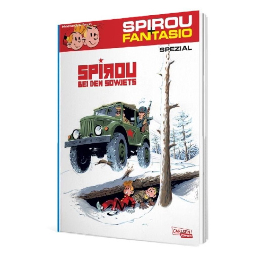Buchcover und Innenansicht für das Buch: Spirou chez les Soviets