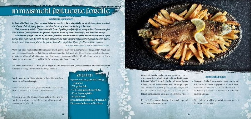 Buchcover und Innenansicht für das Buch: Outlander Kitchen: The Official Outlander Companion Cookbook