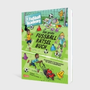 Buchcover und Innenansicht für das Buch: Fußball Academy: Das große Fußball-Rätselbuch