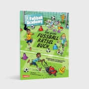 Buchcover und Innenansicht für das Buch: Fußball Academy: Das große Fußball-Rätselbuch