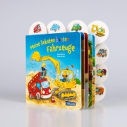 Buchcover und Innenansicht für das Buch: Meine liebsten bunten Fahrzeuge