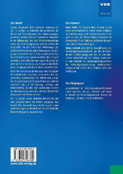 Buchcover und Innenansicht für das Buch: Grundkurs Kältetechnik