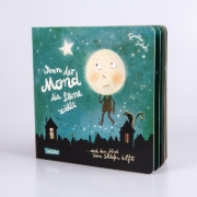 Buchcover und Innenansicht für das Buch: Wenn der Mond die Sterne zählt ... und dem Kind beim Schlafen hilft