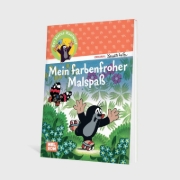 Buchcover und Innenansicht für das Buch: Der kleine Maulwurf: Mein farbenfroher Malspaß