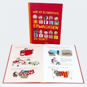 Buchcover und Innenansicht für das Buch: Hvordan er det å være voksen