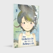 Buchcover und Innenansicht für das Buch: Aoi Uroko to Suna no Machi