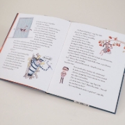 Buchcover und Innenansicht für das Buch: Familjen Knyckertz och födelsedagskuppen