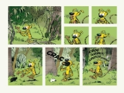 Buchcover und Innenansicht für das Buch: Huba! - Eine Marsupilami-Liebesgeschichte (Hochwertige Jubiläumsedition 100 Jahre Franquin)