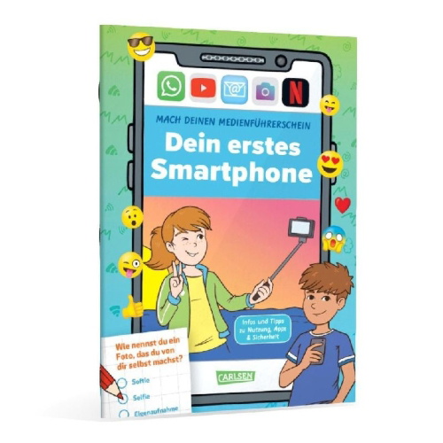 Buchcover und Innenansicht für das Buch: Mach deinen Medienführerschein: Dein erstes Smartphone