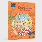 Buchcover und Innenansicht für das Buch: Lesen lernen mit Conni: Conni und das Eichhörnchen