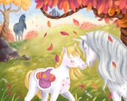 Buchcover und Innenansicht für das Buch: Ein Einhorn träumt von Weihnachten
