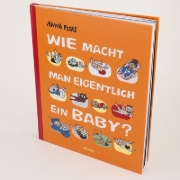 Buchcover und Innenansicht für das Buch: Hvordan lager man en baby?