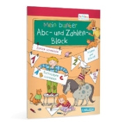 Buchcover und Innenansicht für das Buch: Schlau für die Schule: Mein bunter ABC- und Zahlen-Block