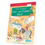 Buchcover und Innenansicht für das Buch: Schlau für die Schule: Mein bunter ABC- und Zahlen-Block