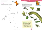Buchcover und Innenansicht für das Buch: Frag doch mal ... die Maus: Mein Rätselblock mit der Maus - Dinos