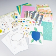 Buchcover und Innenansicht für das Buch: Bastelset für Kinder: Sticker-Bastelset: Glitzer-Tiere