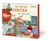 Buchcover und Innenansicht für das Buch: Es düst ein Rentier durch den Schnee