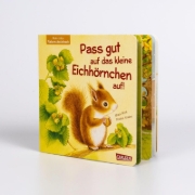 Buchcover und Innenansicht für das Buch: Pass gut auf das kleine Eichhörnchen auf