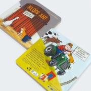 Buchcover und Innenansicht für das Buch: Klopf an! Auf dem Bauernhof