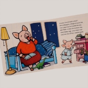 Buchcover und Innenansicht für das Buch: Ab ins Bett, Ferkel!