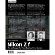 Buchcover und Innenansicht für das Buch: Nikon Z f: Das umfangreiche Praxisbuch zu Ihrer Kamera