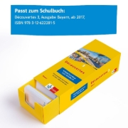 Buchcover und Innenansicht für das Buch: Découvertes 3 Bayern (ab 2017) - Vokabel-Lernbox zum Schulbuch 3. Lernjahr