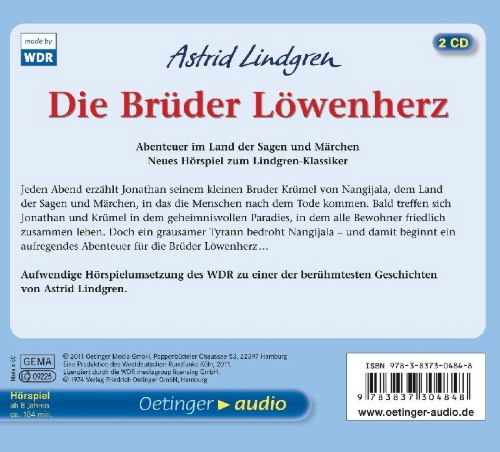 Buchcover und Innenansicht für das Buch: Bröderna Lejonhjärta