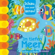 Buchcover und Innenansicht für das Buch: Schau, was passt genau? Im tiefen Meer
