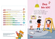 Buchcover und Innenansicht für das Buch: Schlau für die Schule: Mein dickes buntes Übungsbuch für den Schulstart
