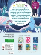 Buchcover und Innenansicht für das Buch: Mein flauschiges Stickerheft - Monster