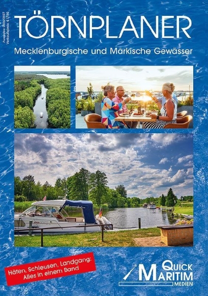 Buchcover und Innenansicht für das Buch: Törnplaner Mecklenburgische und Märkische Gewässer 2026/2027