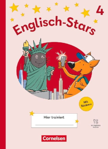 Buchcover und Innenansicht für das Buch: Englisch-Stars 4. Schuljahr - Allgemeine Ausgabe 2025 - Übungsheft