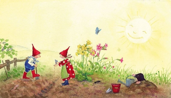Buchcover und Innenansicht für das Buch: Pippa und Pelle im Garten