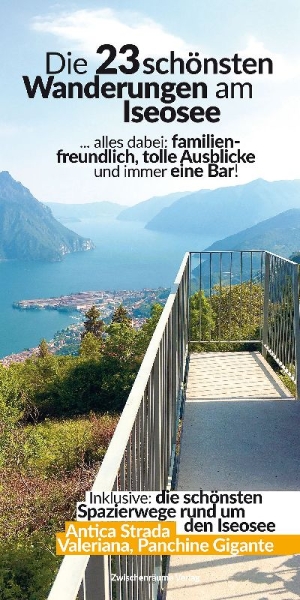 Buchcover und Innenansicht für das Buch: Die schönsten 23 Wanderungen am Iseosee