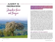 Buchcover und Innenansicht für das Buch: Wochenend und Wohnmobil - Kleine Auszeiten in Oberbayern