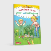 Buchcover und Innenansicht für das Buch: Conni Gelbe Reihe (Beschäftigungsbuch): Ausmalspaß für die Oster- und Frühlingszeit