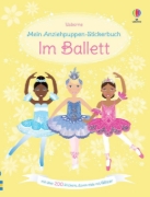 Buchcover und Innenansicht für das Buch: Meine glitzernden Anziehpuppen-Stickerbücher mini: Im Ballett, Feen, Freundinnen und Prinzessinnen