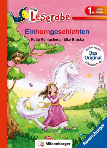 Buchcover und Innenansicht für das Buch: Einhorngeschichten - Leserabe 1. Klasse - Erstlesebuch für Kinder ab 6 Jahren