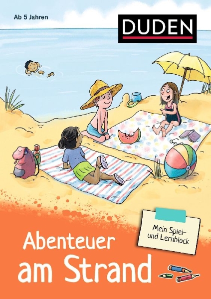 Buchcover und Innenansicht für das Buch: Mein Spiel- und Lernblock 3 - Abenteuer am Strand