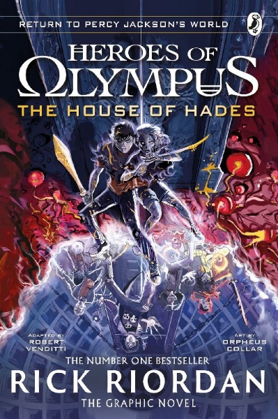 Buchcover und Innenansicht für das Buch: The House of Hades: The Graphic Novel (Heroes of Olympus Book 4)